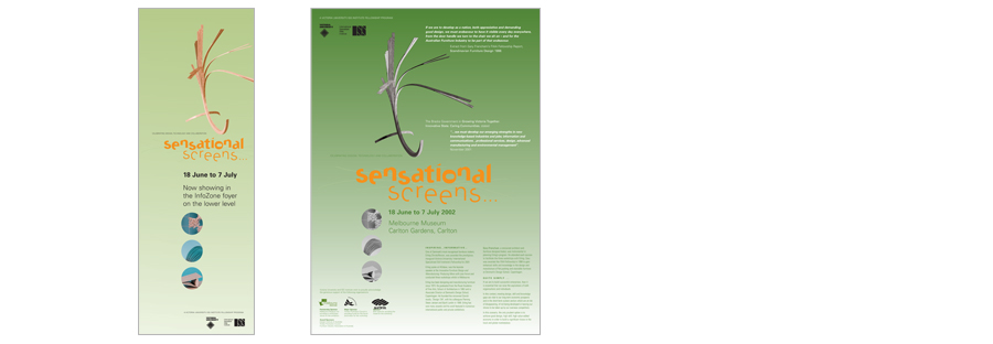 Banner and poster to promote an exhibition of student work at Melbourne Museum.